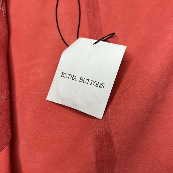 NWT Monterey Bay Clothing Company Suede Ruffle Hem Peach Orange Jacket Size 10 - Picture 11 of 16